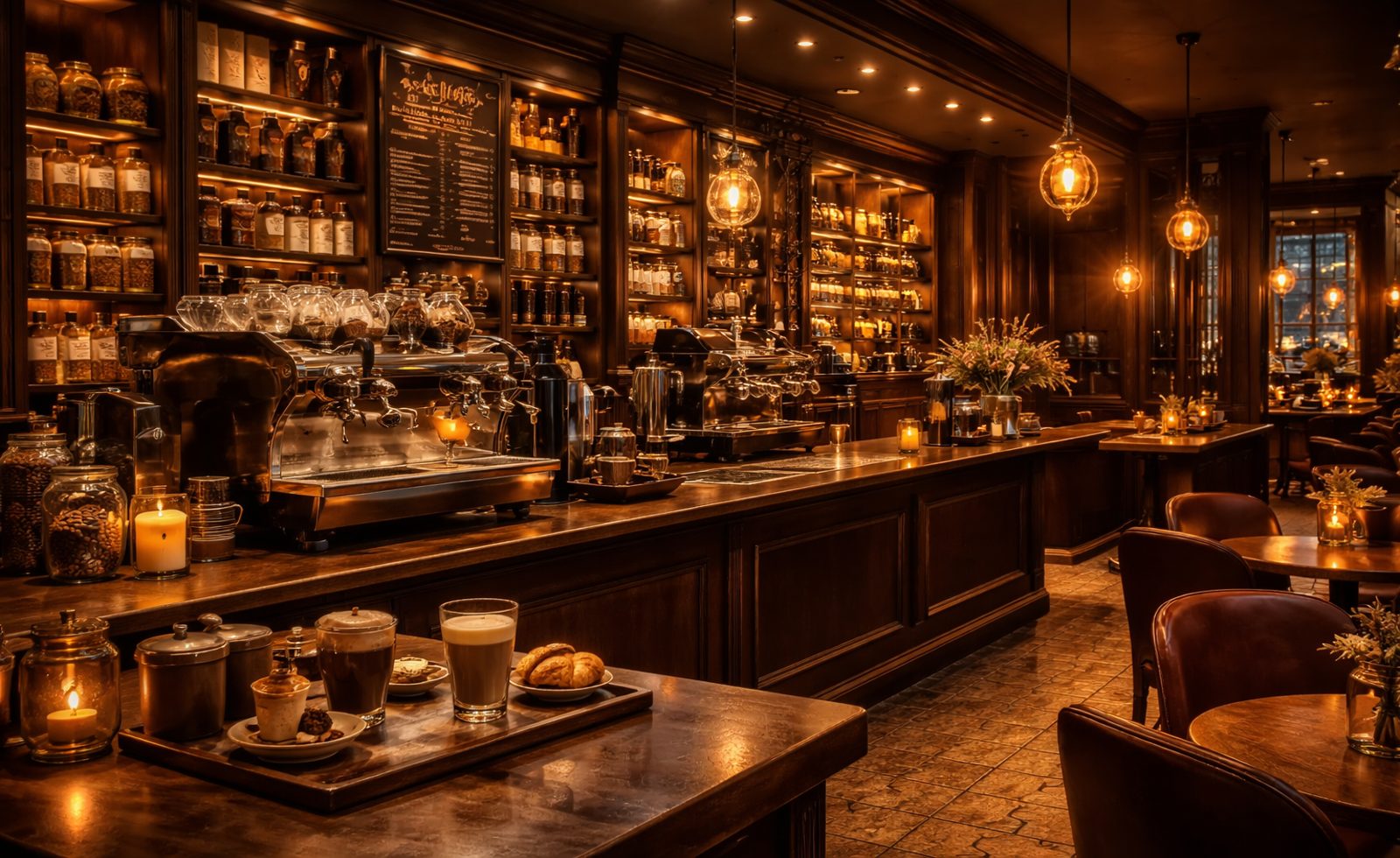 Warme espressobar met premium sfeer