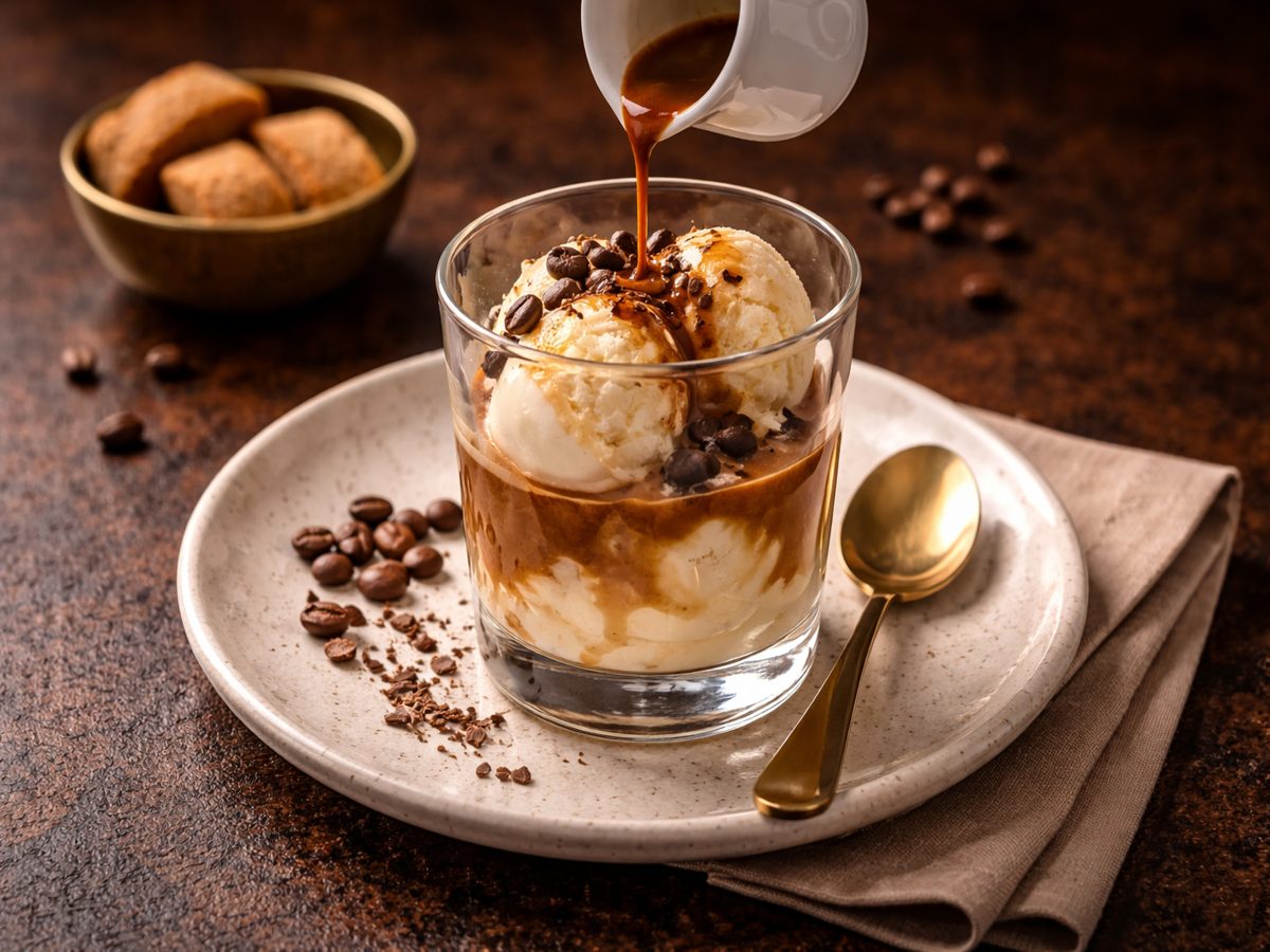 Elegante dessertbord met affogato